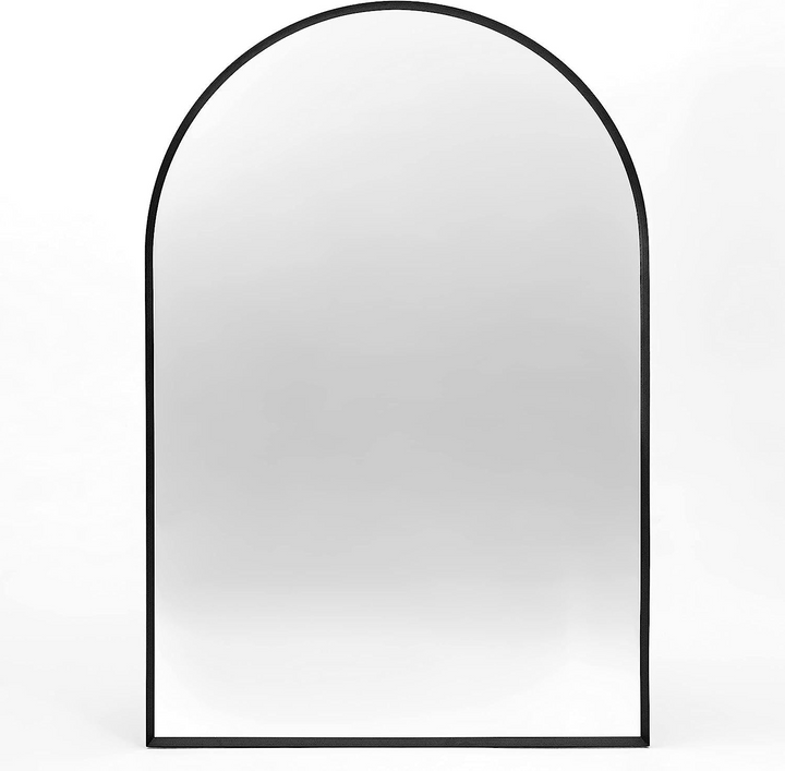 Buy farmhouse furniture Arched Bathroom Mirror | 20×30" Black Metal Frame, Wall Mounted - Modern Cottage Farmhouse Furniture