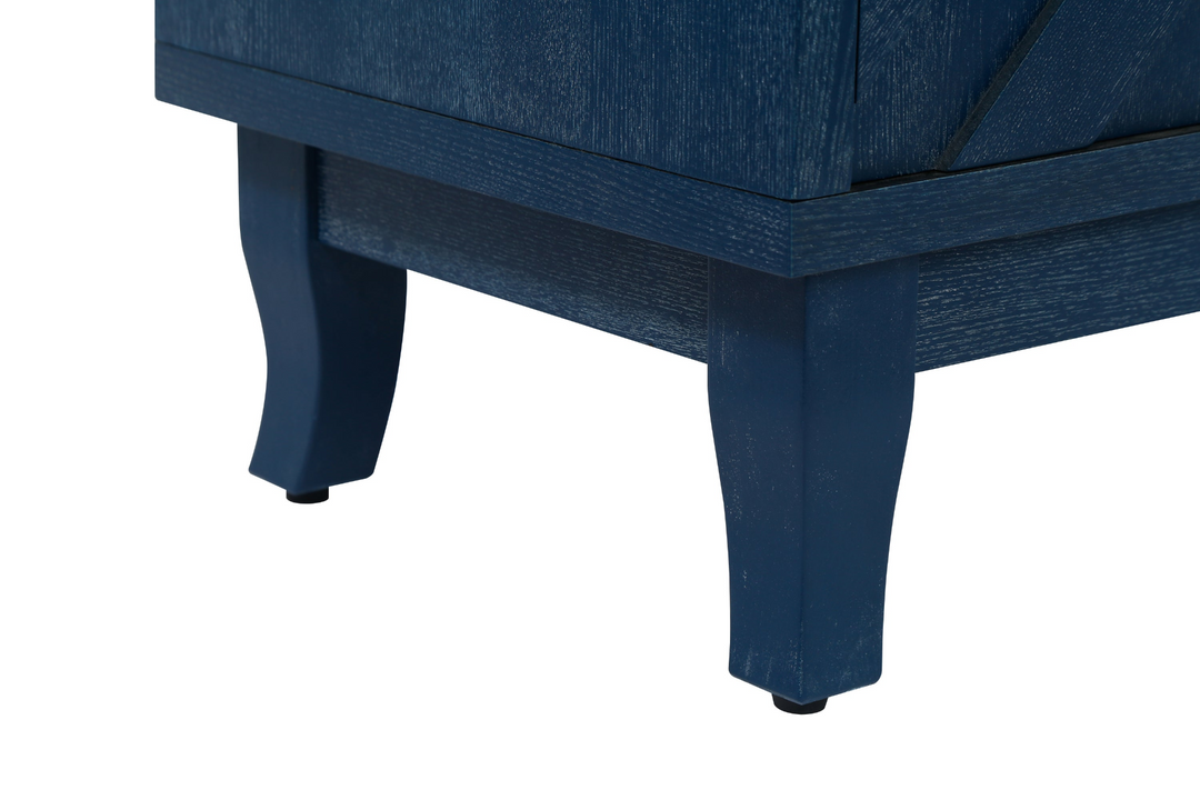Buy farmhouse furniture Mediterranean Blue Lacquered Wooden Modern Farmhouse Buffet Cabinet Sideboard - Modern Cottage Farmhouse Furniture