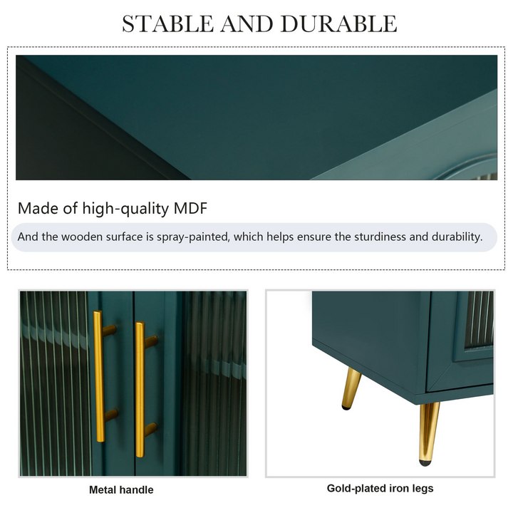 Buy farmhouse furniture Teal TV Stand for 65+ Inch TV Console with Storage Cabinet &amp; Shelves for Living Room - Modern Cottage Farmhouse Furniture