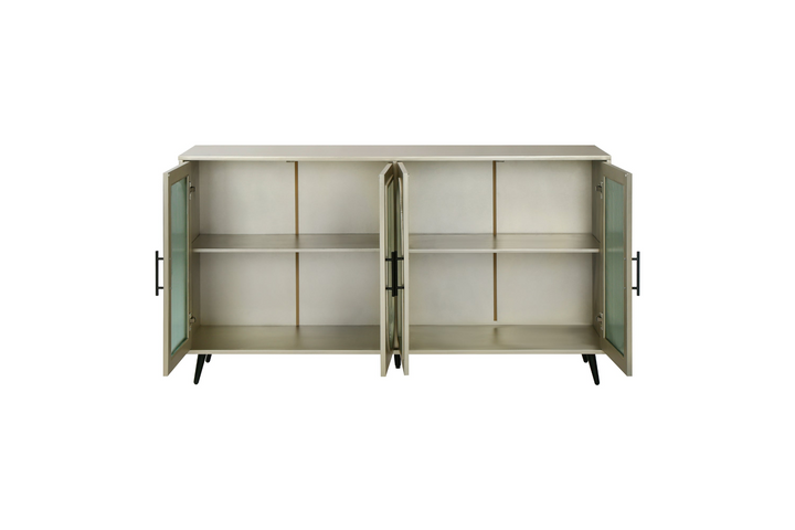 Buy farmhouse furniture Teal TV Stand for 65+ Inch TV Console with Storage Cabinet &amp; Shelves for Living Room - Modern Cottage Farmhouse Furniture