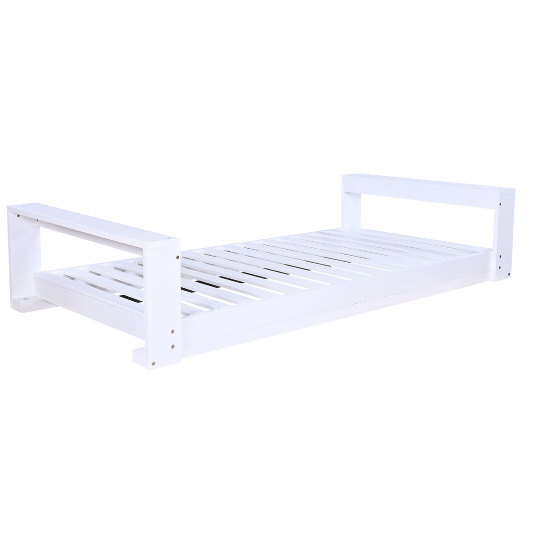 Buy farmhouse furniture Twin Size Porch Swing Bed - Premium Acacia Wood Frame with Durable Hemp Ropes for Backyard Relaxation - Modern Cottage Farmhouse Furniture