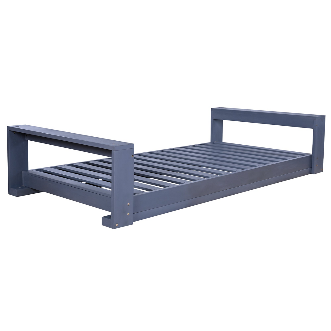 Buy farmhouse furniture Twin Size Porch Swing Bed - Premium Acacia Wood Frame with Durable Hemp Ropes for Backyard Relaxation - Modern Cottage Farmhouse Furniture
