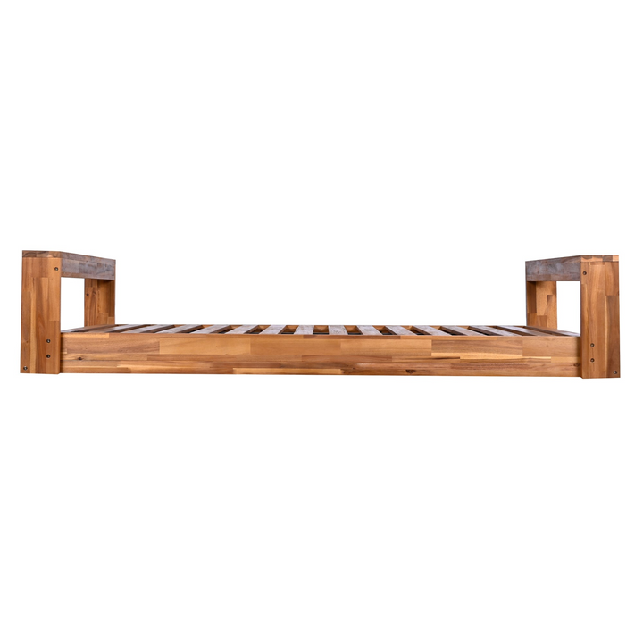 Buy farmhouse furniture Twin Size Porch Swing Bed - Premium Acacia Wood Frame with Durable Hemp Ropes for Backyard Relaxation - Modern Cottage Farmhouse Furniture