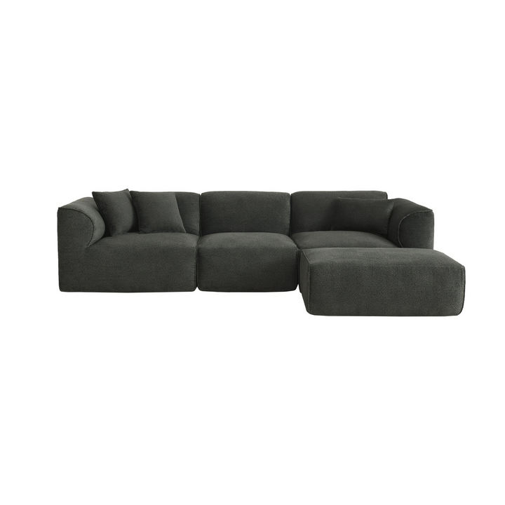 Buy farmhouse furniture Luxury living-room double-needle velvet sofa with sponge seat cushions and detachable stool - Modern Cottage Farmhouse Furniture