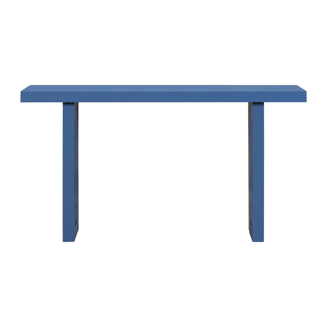 Buy farmhouse furniture Modern Oak Veneer Console Foyer Table with Distinctive Sculpted Side Shapes - Perfect for Entryway or Living Room - Modern Cottage Farmhouse Furniture