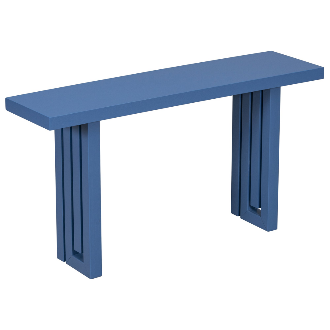 Buy farmhouse furniture Modern Oak Veneer Console Foyer Table with Distinctive Sculpted Side Shapes - Perfect for Entryway or Living Room - Modern Cottage Farmhouse Furniture
