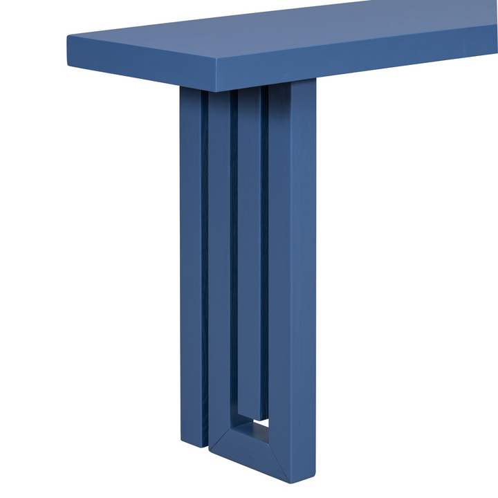 Buy farmhouse furniture Modern Oak Veneer Console Foyer Table with Distinctive Sculpted Side Shapes - Perfect for Entryway or Living Room - Modern Cottage Farmhouse Furniture