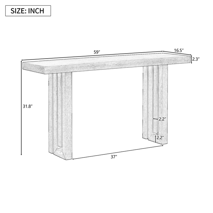 Buy farmhouse furniture Modern Oak Veneer Console Foyer Table with Distinctive Sculpted Side Shapes - Perfect for Entryway or Living Room - Modern Cottage Farmhouse Furniture