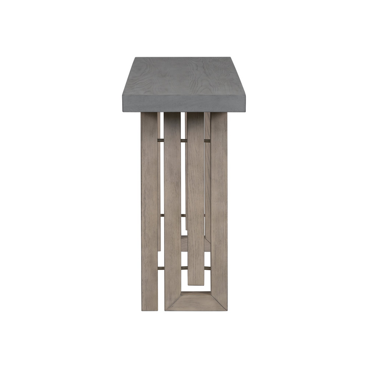 Buy farmhouse furniture Modern Oak Veneer Console Foyer Table with Distinctive Sculpted Side Shapes - Perfect for Entryway or Living Room - Modern Cottage Farmhouse Furniture