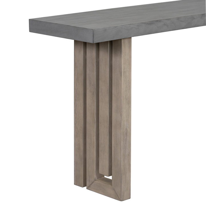 Buy farmhouse furniture Modern Oak Veneer Console Foyer Table with Distinctive Sculpted Side Shapes - Perfect for Entryway or Living Room - Modern Cottage Farmhouse Furniture