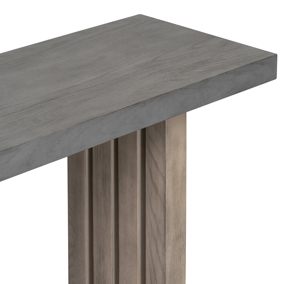 Buy farmhouse furniture Modern Oak Veneer Console Foyer Table with Distinctive Sculpted Side Shapes - Perfect for Entryway or Living Room - Modern Cottage Farmhouse Furniture