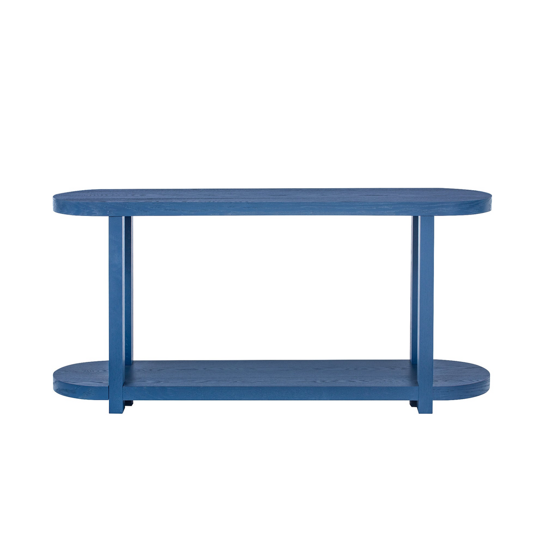 Buy farmhouse furniture Modern Minimalist Ash Veneer Entryway Table with Streamlined Desktop Design – Elegant Oval Top, Sturdy Storage Shelf, Easy Assembly - Modern Cottage Farmhouse Furniture