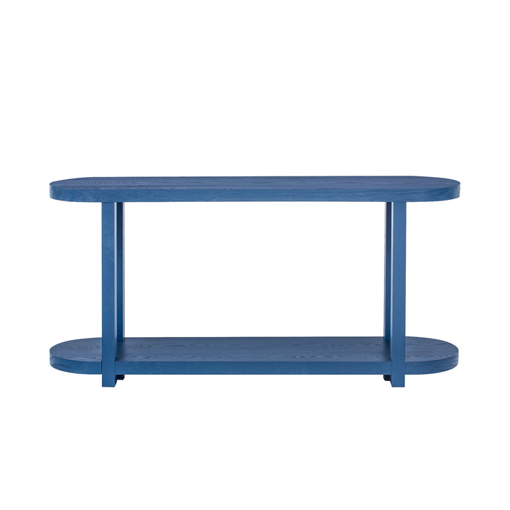 Buy farmhouse furniture Modern Minimalist Ash Veneer Entryway Table with Streamlined Desktop Design – Elegant Oval Top, Sturdy Storage Shelf, Easy Assembly - Modern Cottage Farmhouse Furniture