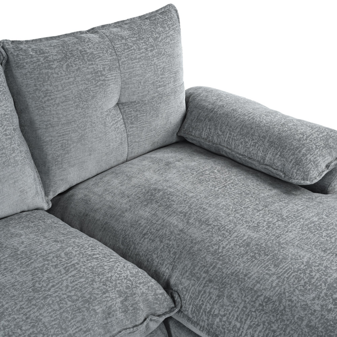 Buy farmhouse furniture U-Shaped Chenille Sectional Sofa with Adjustable Armrest and Pillows for Living Rooms, Offices - Modern Cottage Farmhouse Furniture
