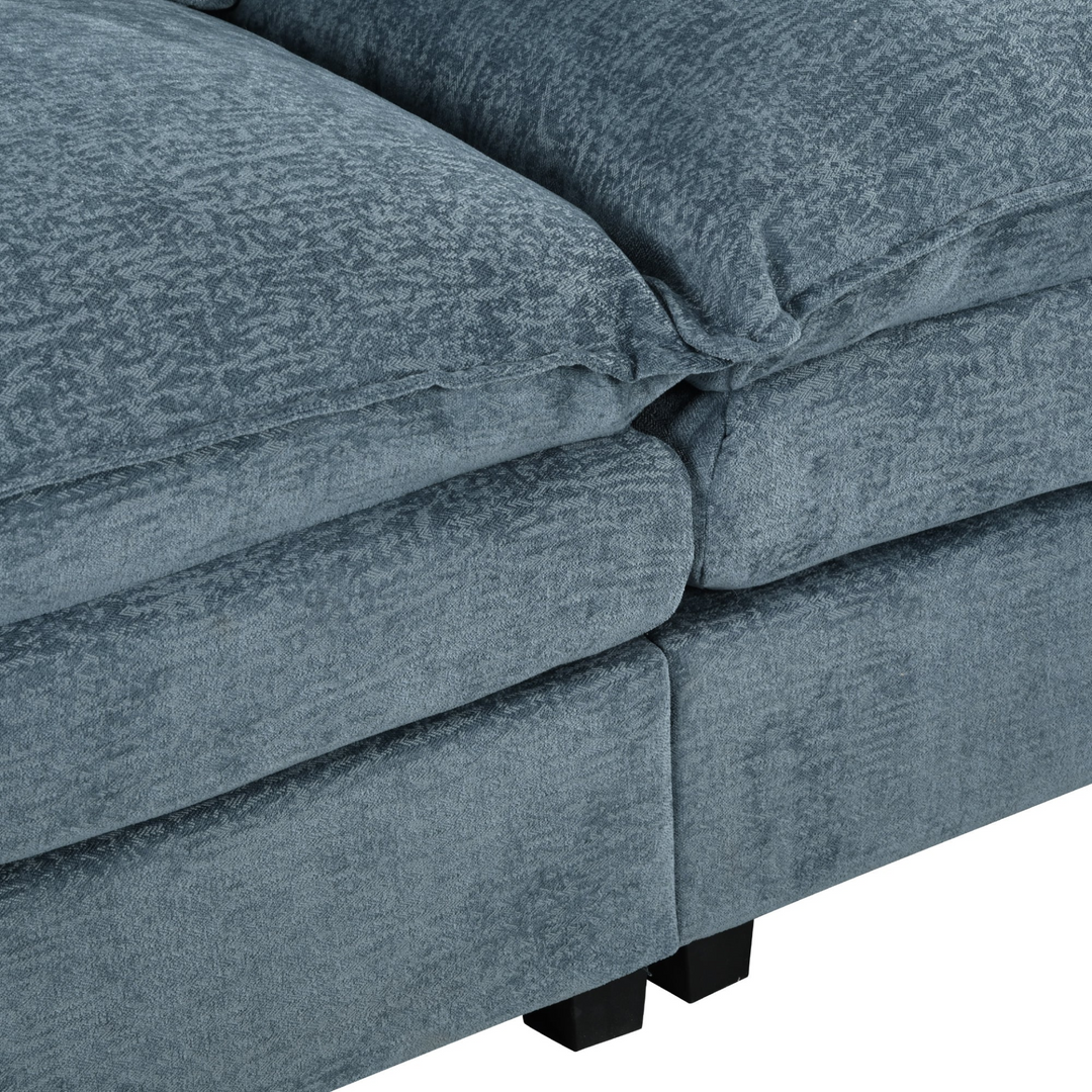 Buy farmhouse furniture U-Shaped Chenille Sectional Sofa with Adjustable Armrest and Pillows for Living Rooms, Offices - Modern Cottage Farmhouse Furniture