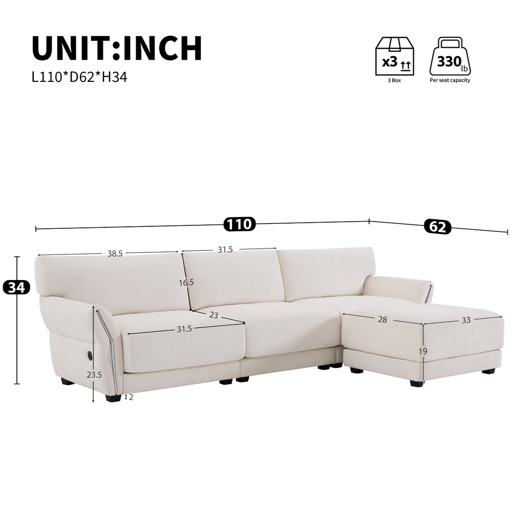 Buy farmhouse furniture Farmhouse Sofa Daybed | Oversized Chenille Couch | White or Brown | Modular Convertible - Modern Cottage Farmhouse Furniture