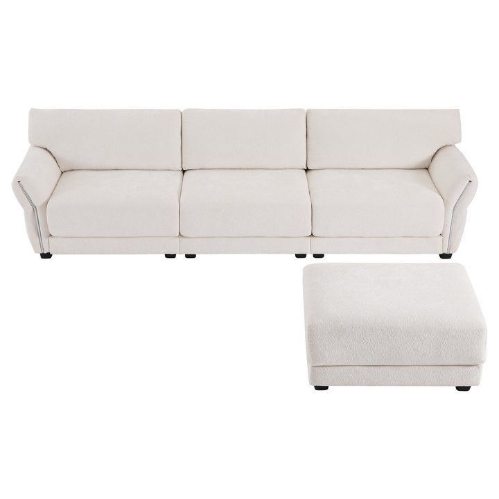Buy farmhouse furniture Farmhouse Sofa Daybed | Oversized Chenille Couch | White or Brown | Modular Convertible - Modern Cottage Farmhouse Furniture