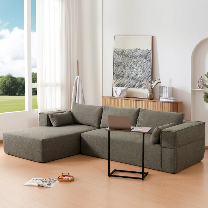 Buy farmhouse furniture The Cannes Mediterranean Modular Wide Seat Boulce Sofa Sectional with Side Table - Modern Cottage Farmhouse Furniture