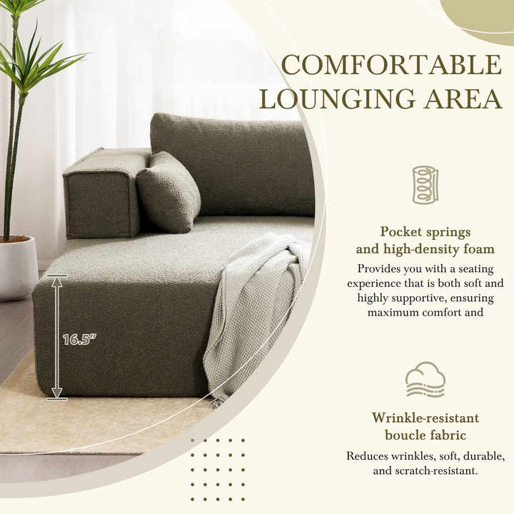 Buy farmhouse furniture The Cannes Mediterranean Modular Wide Seat Boulce Sofa Sectional with Side Table - Modern Cottage Farmhouse Furniture