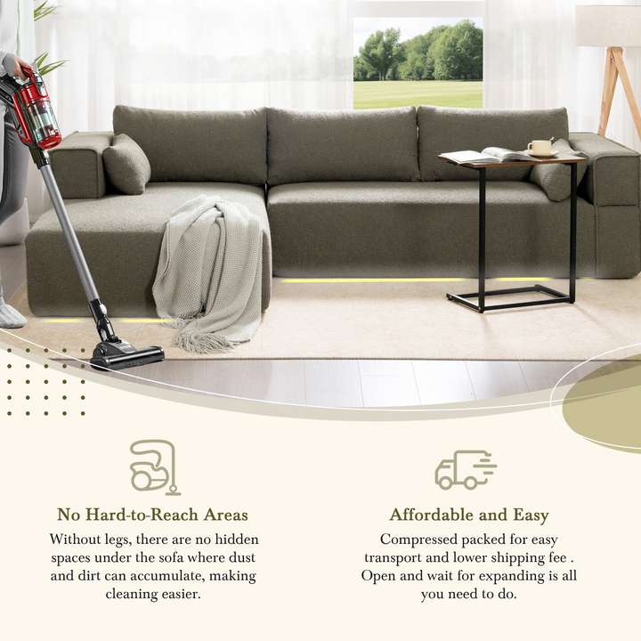 Buy farmhouse furniture The Cannes Mediterranean Modular Wide Seat Boulce Sofa Sectional with Side Table - Modern Cottage Farmhouse Furniture