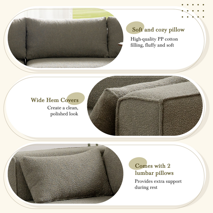 Buy farmhouse furniture The Cannes Mediterranean Modular Wide Seat Boulce Sofa Sectional with Side Table - Modern Cottage Farmhouse Furniture