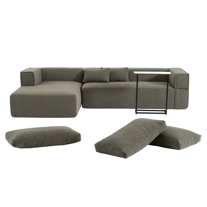 Buy farmhouse furniture The Cannes Mediterranean Modular Wide Seat Boulce Sofa Sectional with Side Table - Modern Cottage Farmhouse Furniture
