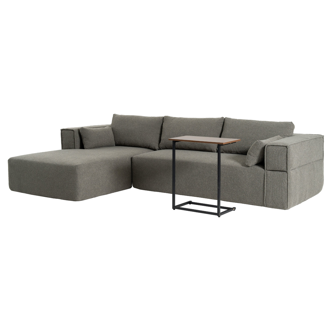 Buy farmhouse furniture The Cannes Mediterranean Modular Wide Seat Boulce Sofa Sectional with Side Table - Modern Cottage Farmhouse Furniture
