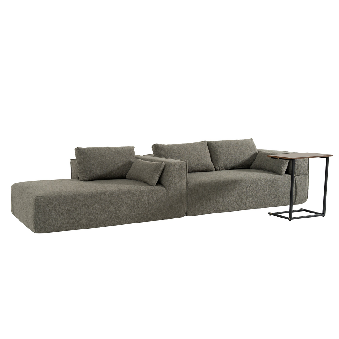 Buy farmhouse furniture The Cannes Mediterranean Modular Wide Seat Boulce Sofa Sectional with Side Table - Modern Cottage Farmhouse Furniture