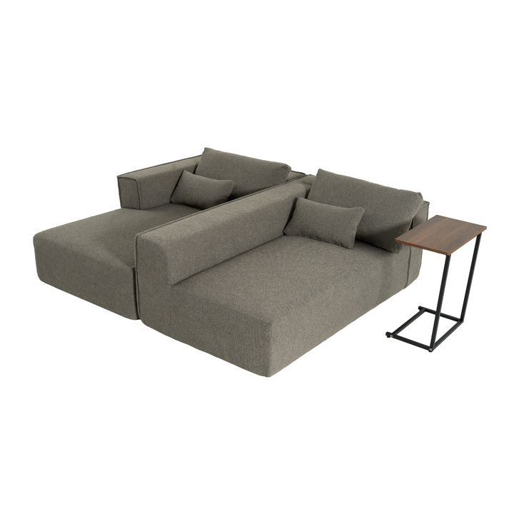Buy farmhouse furniture The Cannes Mediterranean Modular Wide Seat Boulce Sofa Sectional with Side Table - Modern Cottage Farmhouse Furniture
