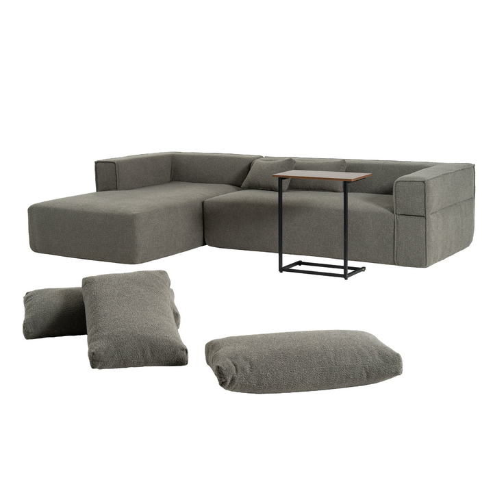 Buy farmhouse furniture The Cannes Mediterranean Modular Wide Seat Boulce Sofa Sectional with Side Table - Modern Cottage Farmhouse Furniture
