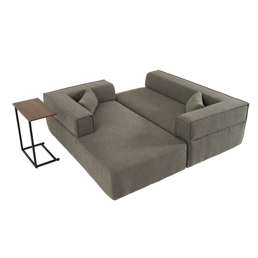 Buy farmhouse furniture The Cannes Mediterranean Modular Wide Seat Boulce Sofa Sectional with Side Table - Modern Cottage Farmhouse Furniture