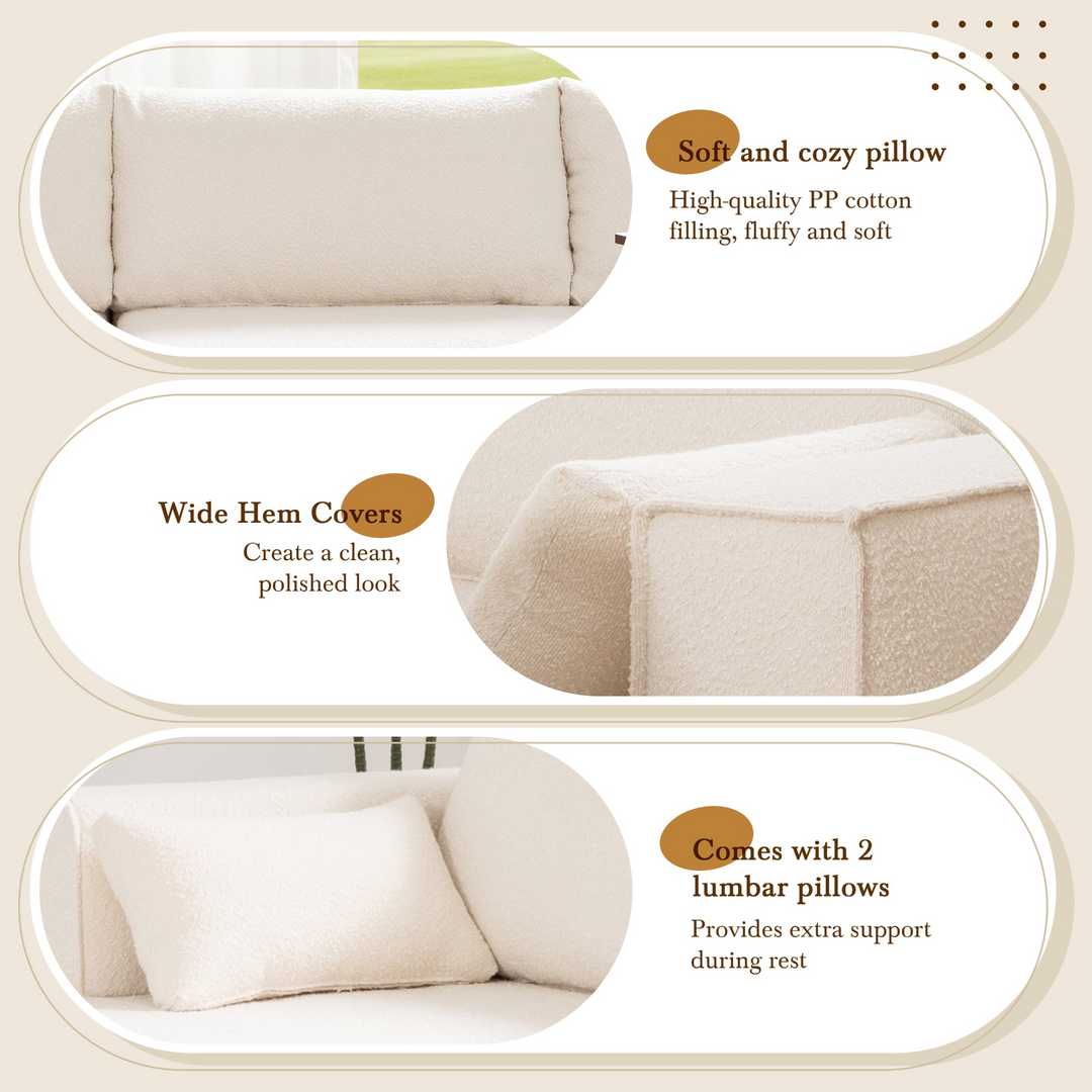 Buy farmhouse furniture The Cannes Mediterranean Modular Wide Seat Boulce Sofa Sectional with Side Table - Modern Cottage Farmhouse Furniture