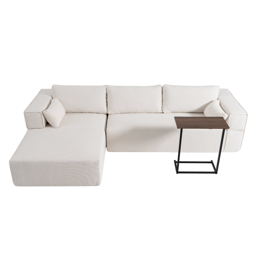 Buy farmhouse furniture The Cannes Mediterranean Modular Wide Seat Boulce Sofa Sectional with Side Table - Modern Cottage Farmhouse Furniture