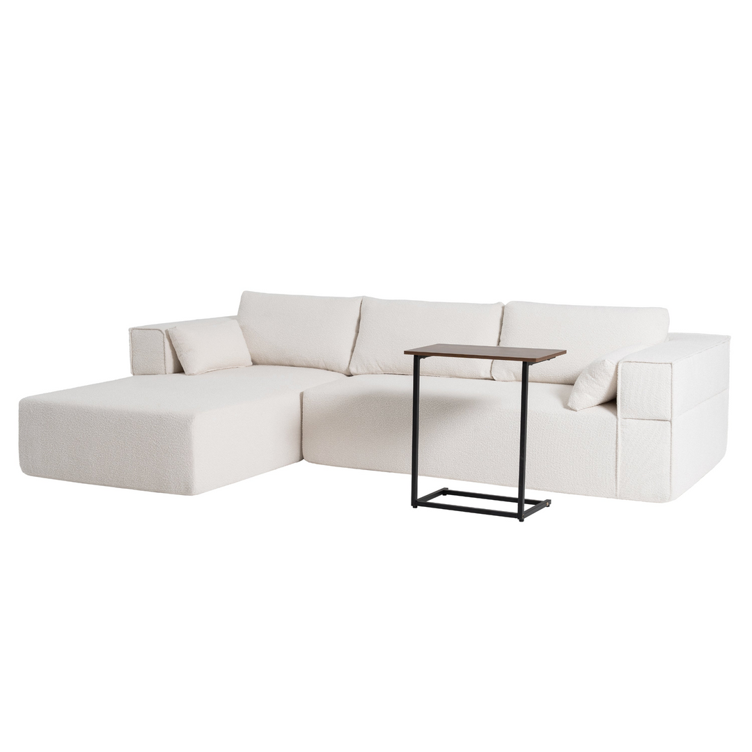 Buy farmhouse furniture The Cannes Mediterranean Modular Wide Seat Boulce Sofa Sectional with Side Table - Modern Cottage Farmhouse Furniture