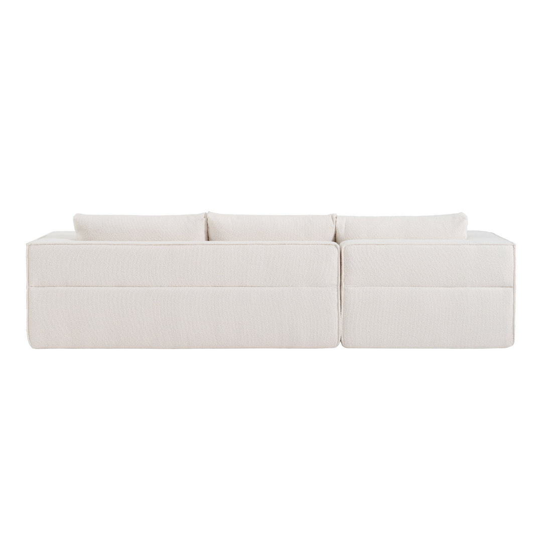 Buy farmhouse furniture The Cannes Mediterranean Modular Wide Seat Boulce Sofa Sectional with Side Table - Modern Cottage Farmhouse Furniture