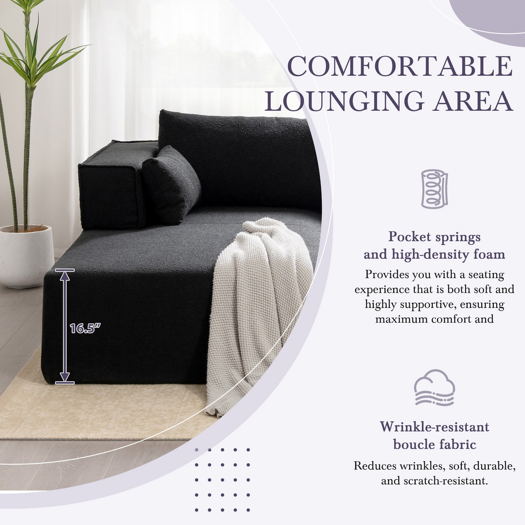 Buy farmhouse furniture The Cannes Mediterranean Modular Wide Seat Boulce Sofa Sectional with Side Table - Modern Cottage Farmhouse Furniture