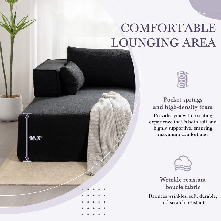 Buy farmhouse furniture The Cannes Mediterranean Modular Wide Seat Boulce Sofa Sectional with Side Table - Modern Cottage Farmhouse Furniture