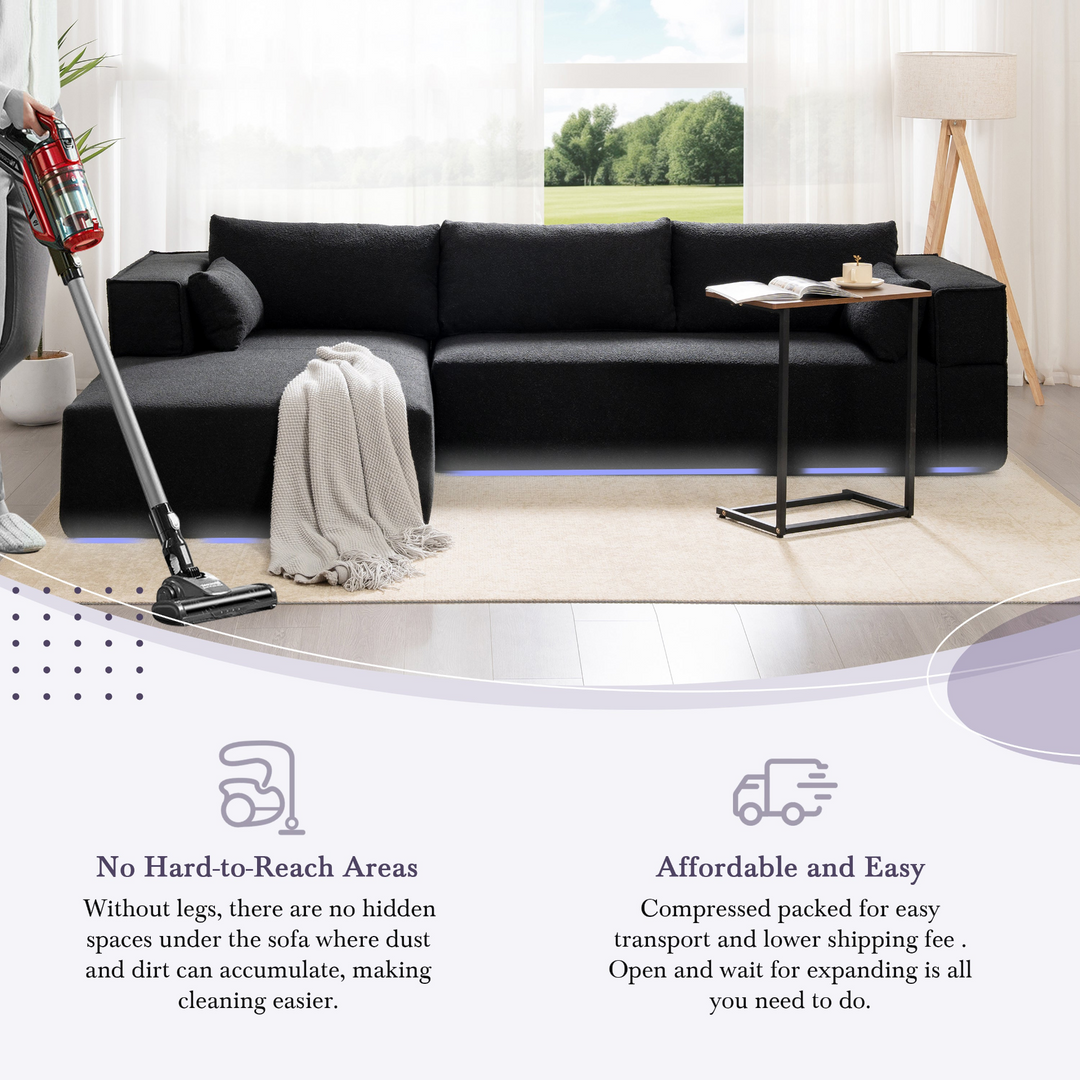 Buy farmhouse furniture The Cannes Mediterranean Modular Wide Seat Boulce Sofa Sectional with Side Table - Modern Cottage Farmhouse Furniture