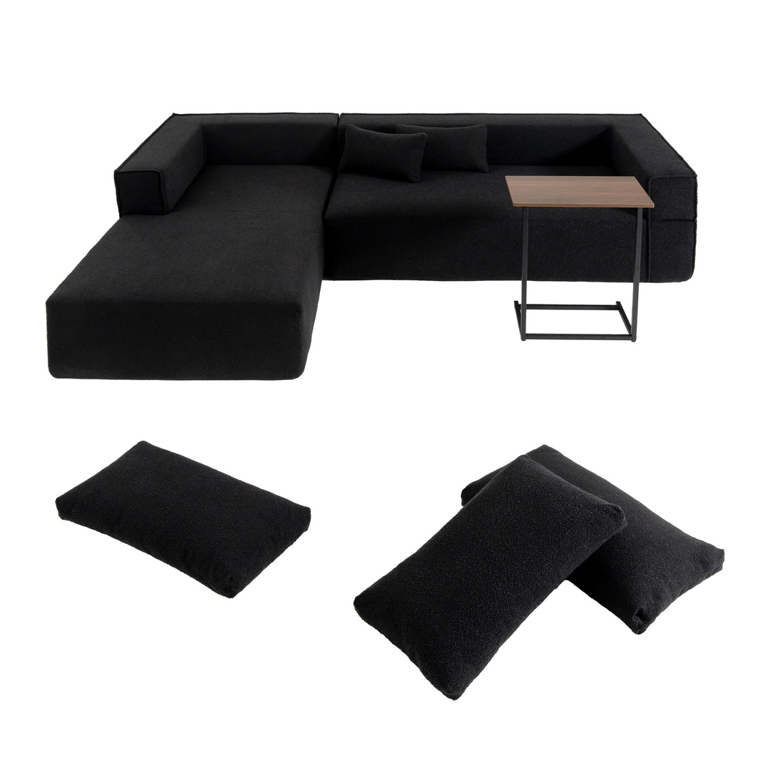 Buy farmhouse furniture The Cannes Mediterranean Modular Wide Seat Boulce Sofa Sectional with Side Table - Modern Cottage Farmhouse Furniture