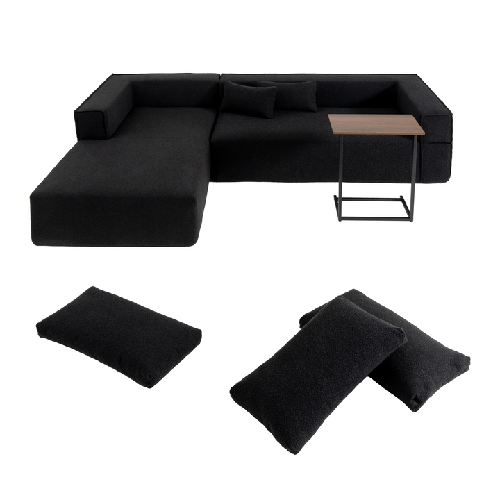 Buy farmhouse furniture The Cannes Mediterranean Modular Wide Seat Boulce Sofa Sectional with Side Table - Modern Cottage Farmhouse Furniture