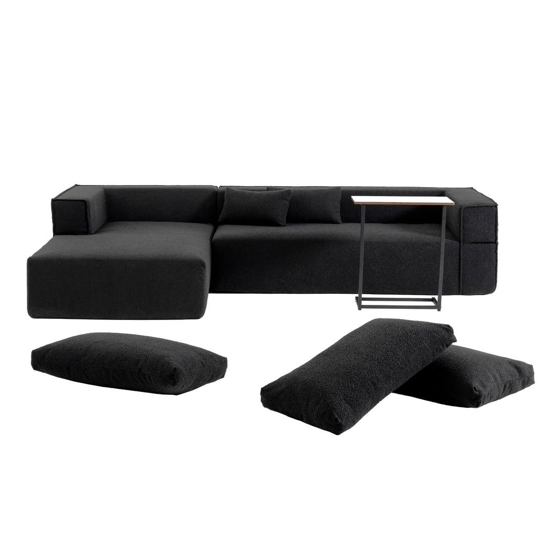 Buy farmhouse furniture The Cannes Mediterranean Modular Wide Seat Boulce Sofa Sectional with Side Table - Modern Cottage Farmhouse Furniture