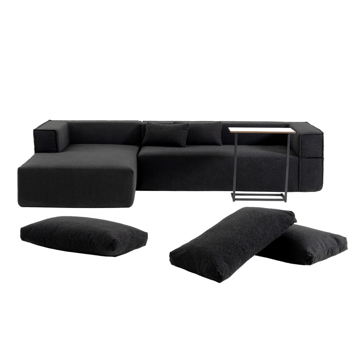Buy farmhouse furniture The Cannes Mediterranean Modular Wide Seat Boulce Sofa Sectional with Side Table - Modern Cottage Farmhouse Furniture