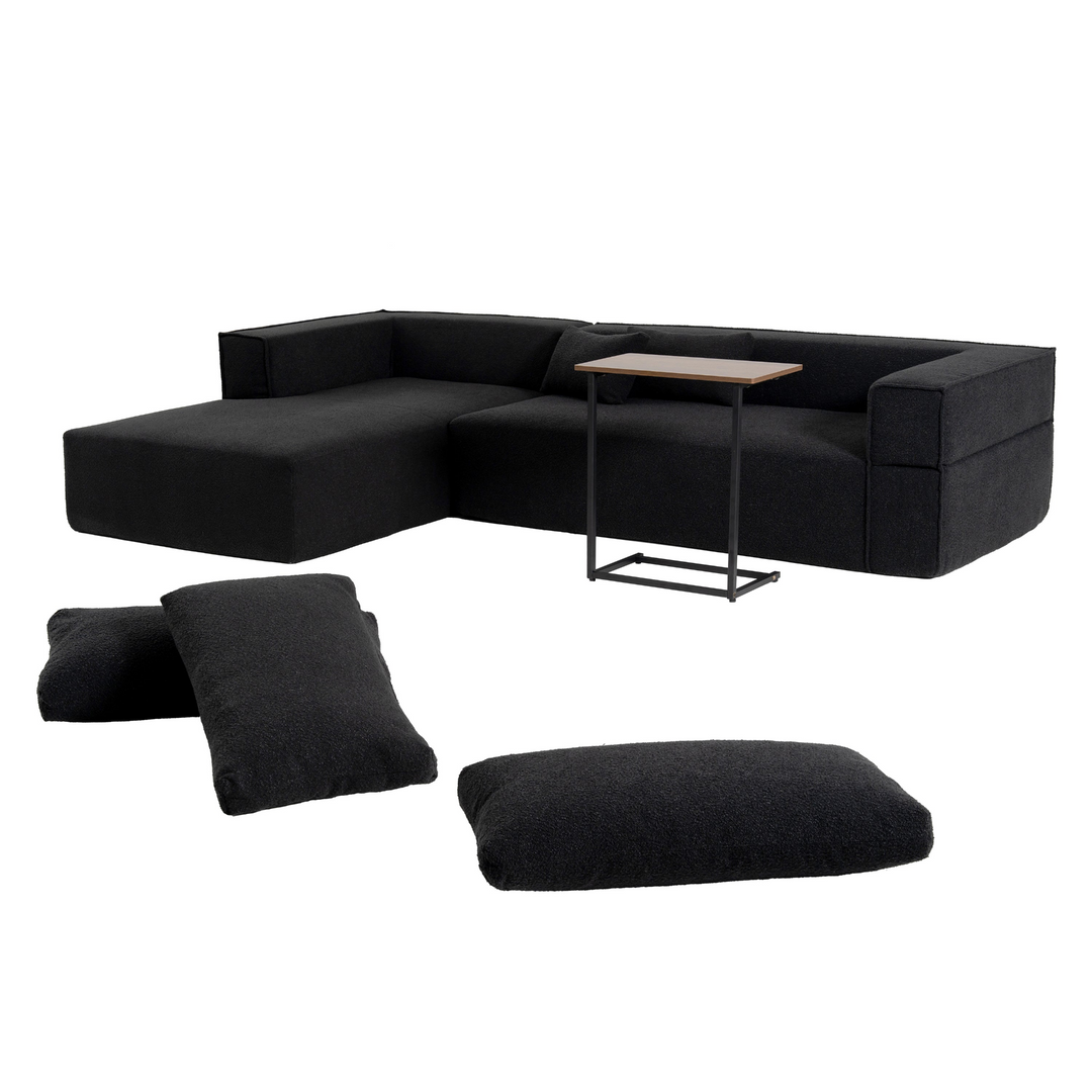 Buy farmhouse furniture The Cannes Mediterranean Modular Wide Seat Boulce Sofa Sectional with Side Table - Modern Cottage Farmhouse Furniture
