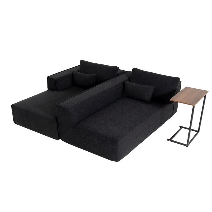 Buy farmhouse furniture The Cannes Mediterranean Modular Wide Seat Boulce Sofa Sectional with Side Table - Modern Cottage Farmhouse Furniture