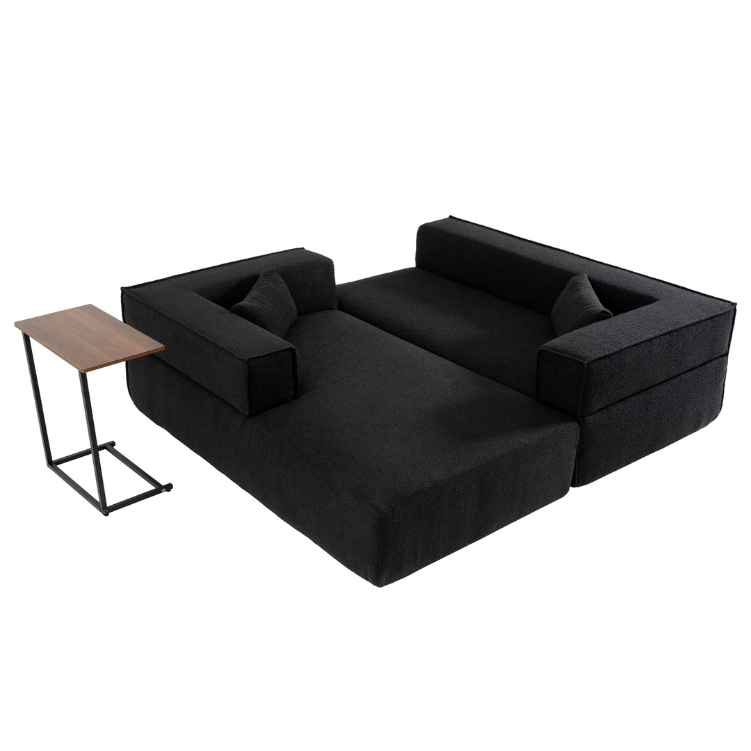 Buy farmhouse furniture The Cannes Mediterranean Modular Wide Seat Boulce Sofa Sectional with Side Table - Modern Cottage Farmhouse Furniture