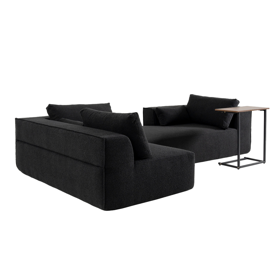 Buy farmhouse furniture The Cannes Mediterranean Modular Wide Seat Boulce Sofa Sectional with Side Table - Modern Cottage Farmhouse Furniture