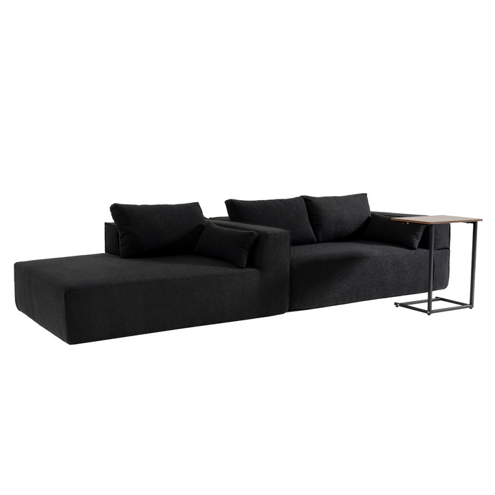 Buy farmhouse furniture The Cannes Mediterranean Modular Wide Seat Boulce Sofa Sectional with Side Table - Modern Cottage Farmhouse Furniture