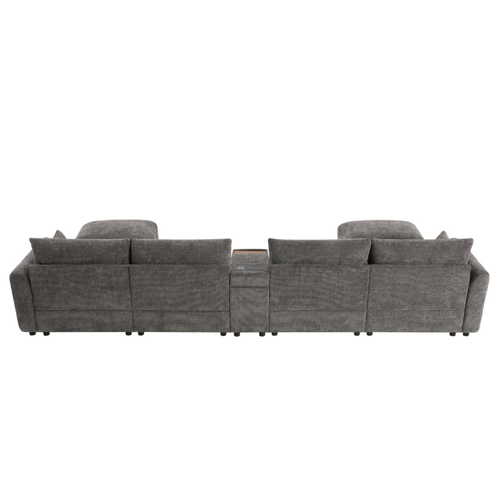 Buy farmhouse furniture Valletta Grande Gray U-Shape Modular Contemporary sofa Mediterranean U-Shape Sofa - Modern Cottage Farmhouse Furniture