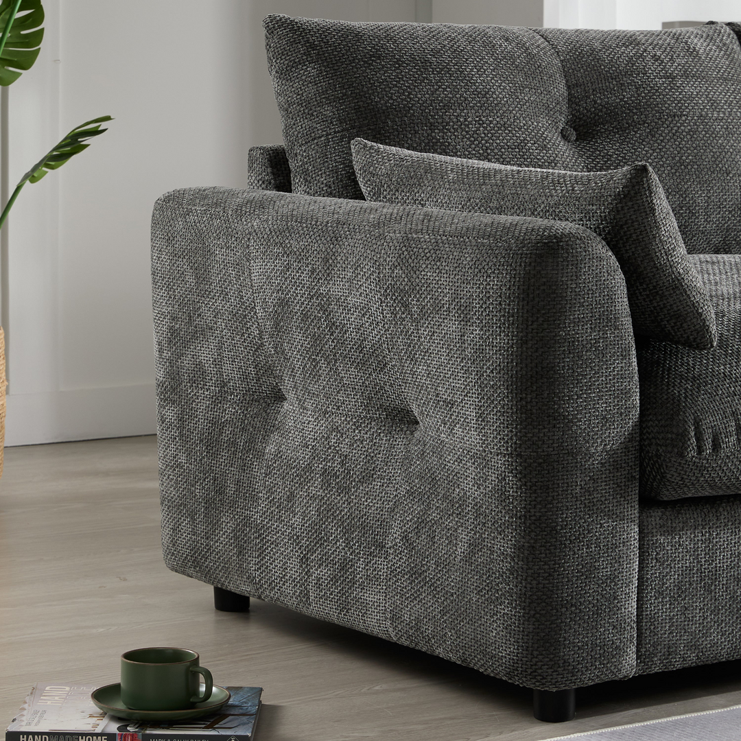 Buy farmhouse furniture Valletta Grande Gray U-Shape Modular Contemporary sofa Mediterranean U-Shape Sofa - Modern Cottage Farmhouse Furniture