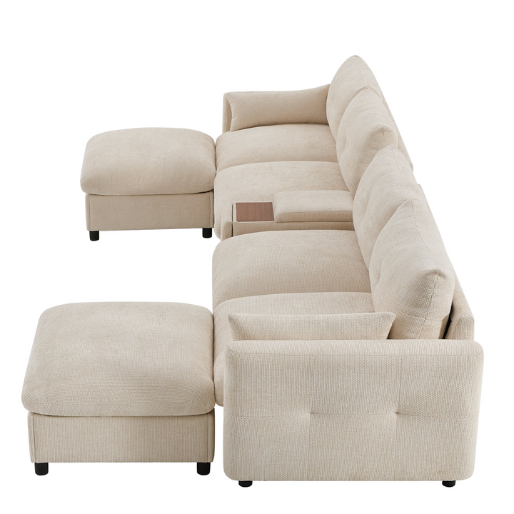 Buy farmhouse furniture Valletta Grande Gray U-Shape Modular Contemporary sofa Mediterranean U-Shape Sofa - Modern Cottage Farmhouse Furniture